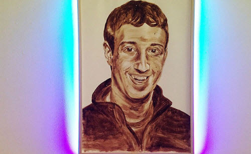 Ảnh chân dung Mark Zuckerberg sơn từ... phân người - 1